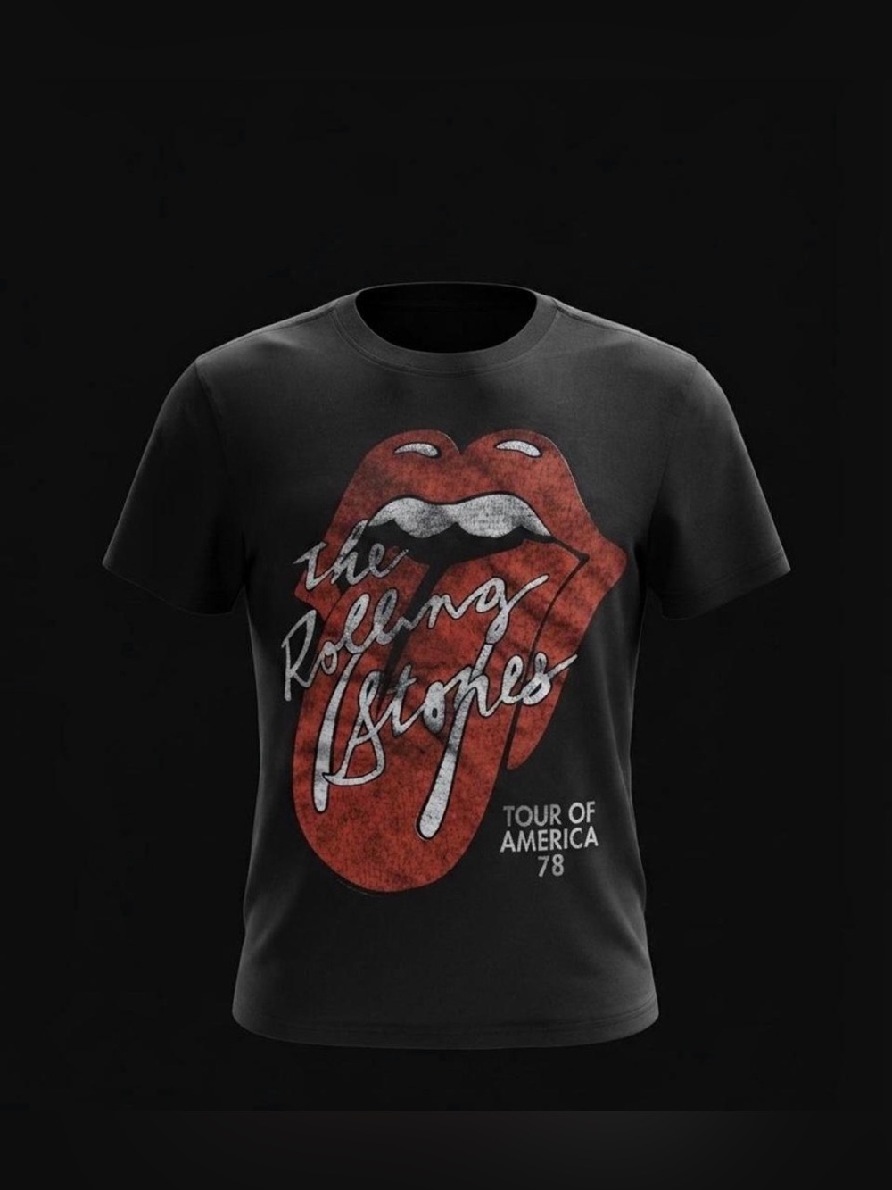 Vintage The Rolling Stones 1978 Tour of America Graphic T-Shirt Black